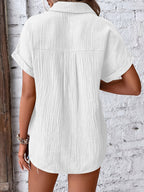 Emery | Blouse d'été texturée à boutons