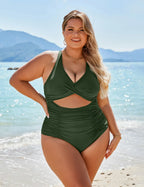 Lina - Maillot de Bain Une Pièce à Découpes Froncées