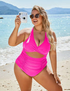 Lina - Maillot de Bain Une Pièce à Découpes Froncées