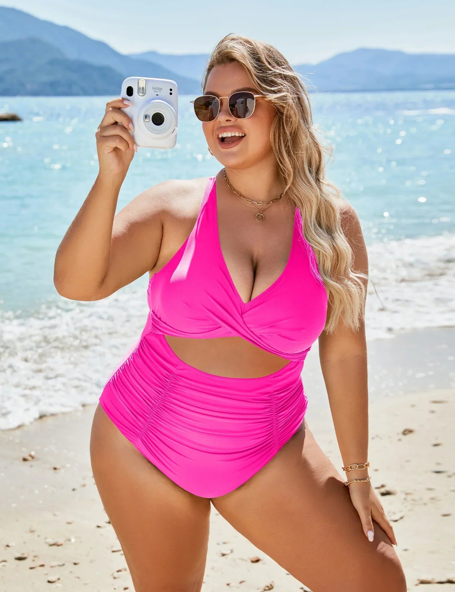 Lina - Maillot de Bain Une Pièce à Découpes Froncées