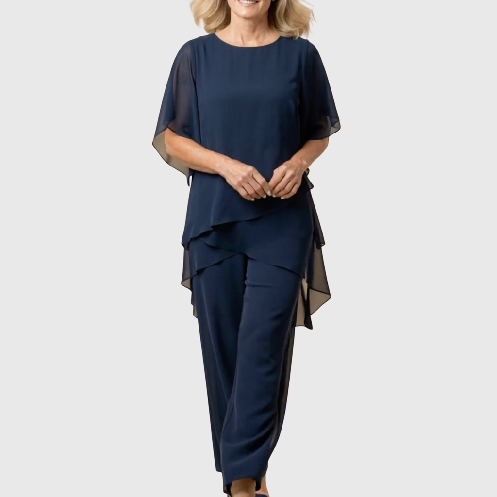 Janette | Ensemble avec pantalons palazzo drapés