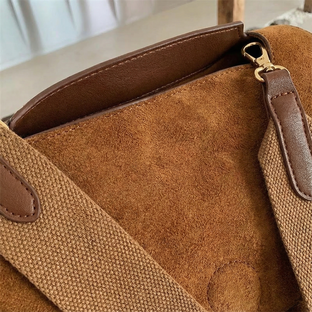 Lucette - Sac Bandoulière Suédine Vintage