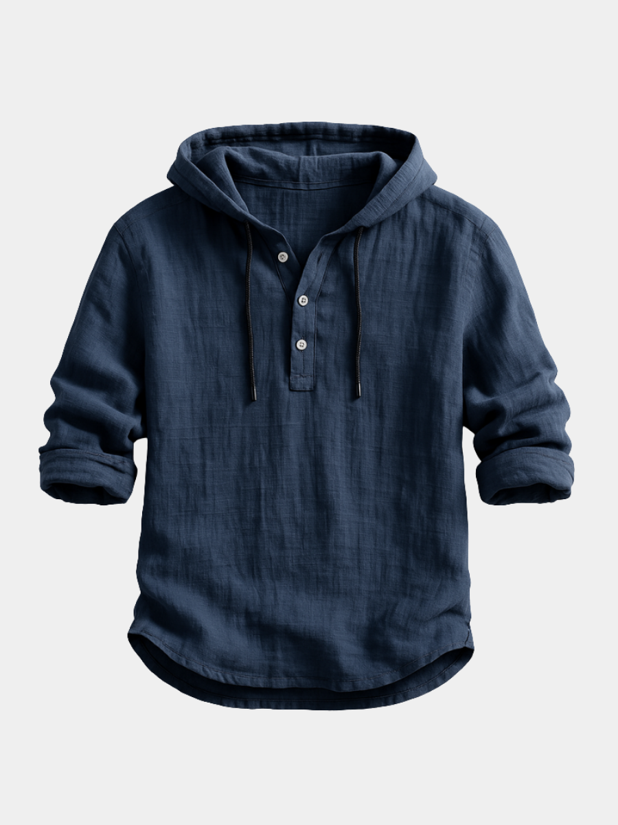 Arvid | Natural Linen Hooded Shirt