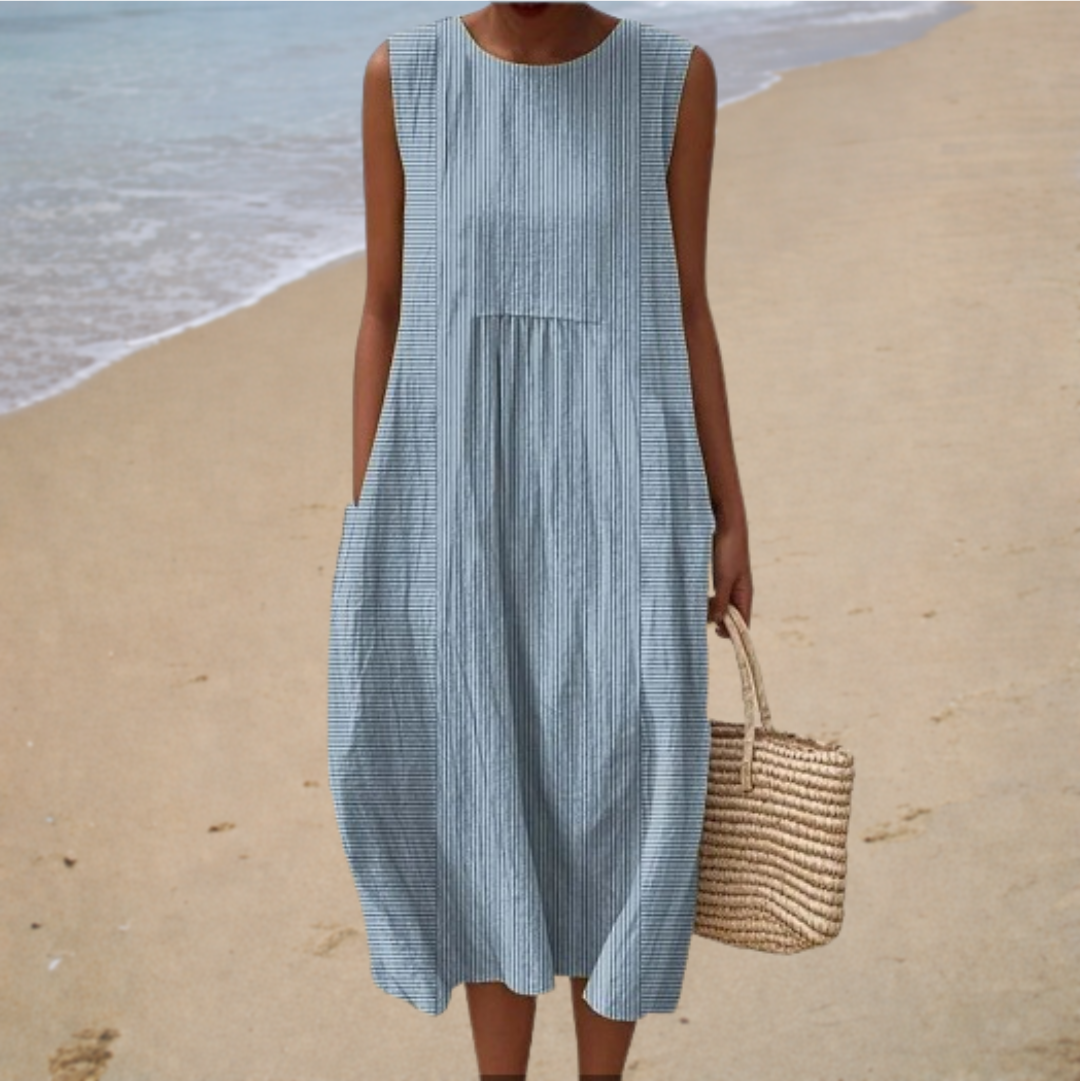 Noémie | Robe Midi Minimaliste et Élégante