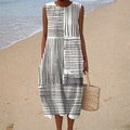 Mathilde | Robe Midi Graphique Élégante et Moderne