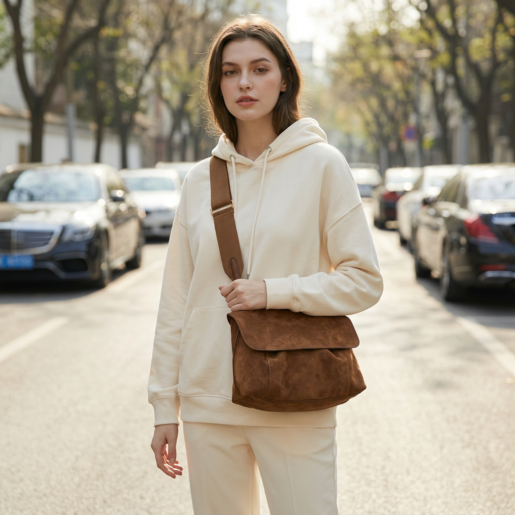 Lucette - Sac Bandoulière Suédine Vintage
