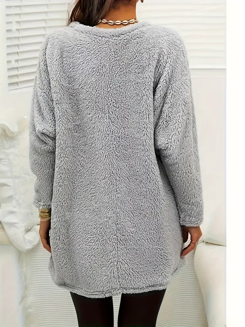 Édith - Sweatshirt Polaire Cœur Coloré avec Poches