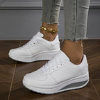 Florianne - Baskets femme plateforme lacets cuir synthétique confort quotidien