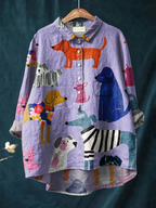 Elodie | Dog Print Casual Blouse