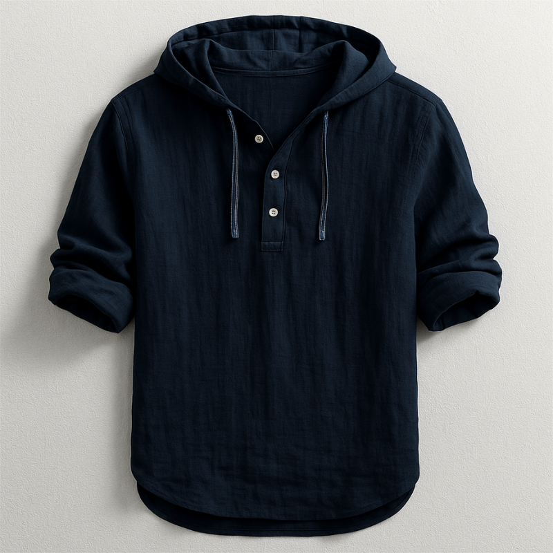 Arvid | Natural Linen Hooded Shirt