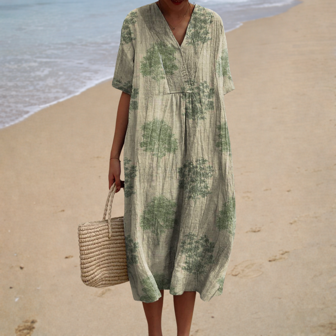 Madeleine | Robe Longue Naturelle — Élégance intemporelle et confort au quotidien