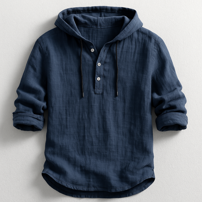 Arvid | Natural Linen Hooded Shirt