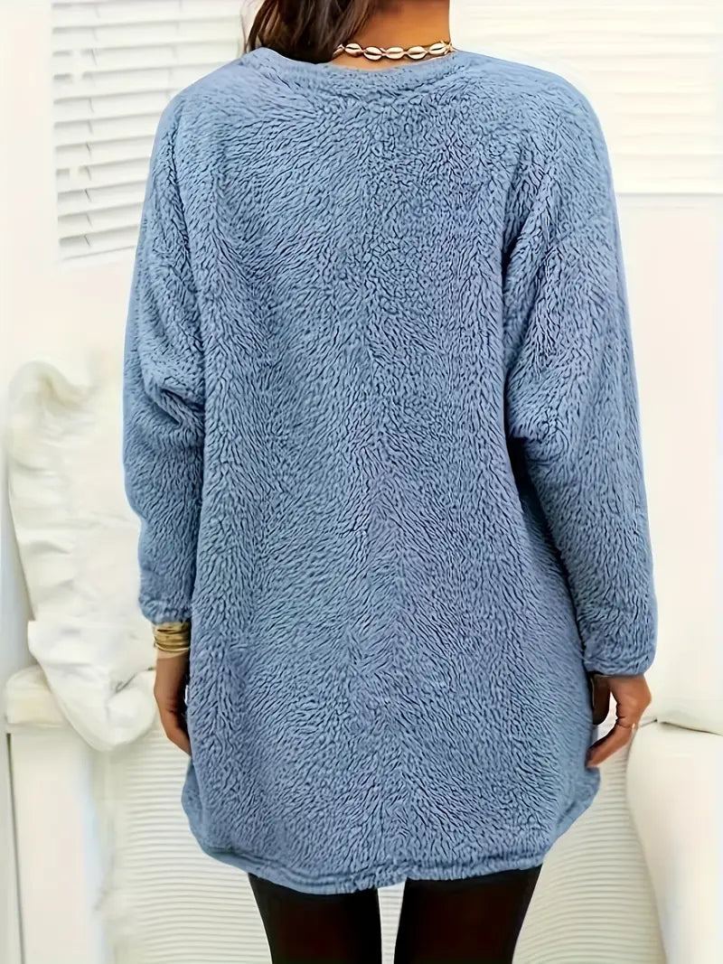 Édith - Sweatshirt Polaire Cœur Coloré avec Poches