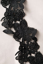 Asymmetric Lace Panel Midi Dress
