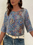 Savannah | Blouse élégante à rayures avec boutons décoratifs