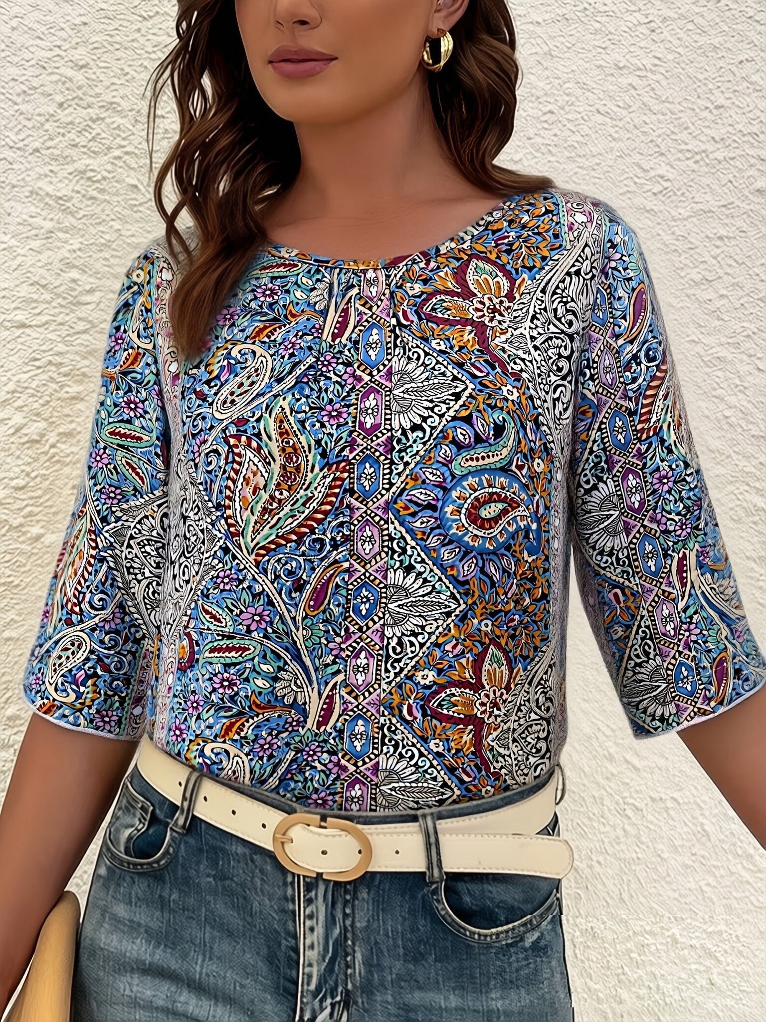 Savannah | Blouse élégante à rayures avec boutons décoratifs