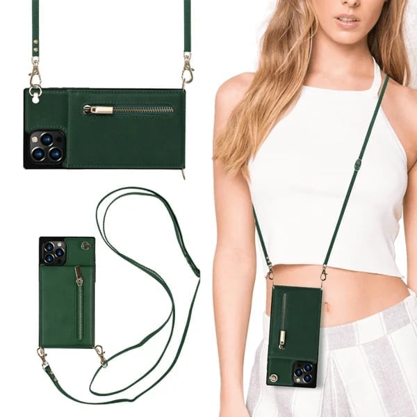 Roseline - Coque iPhone avec cordon et porte-cartes