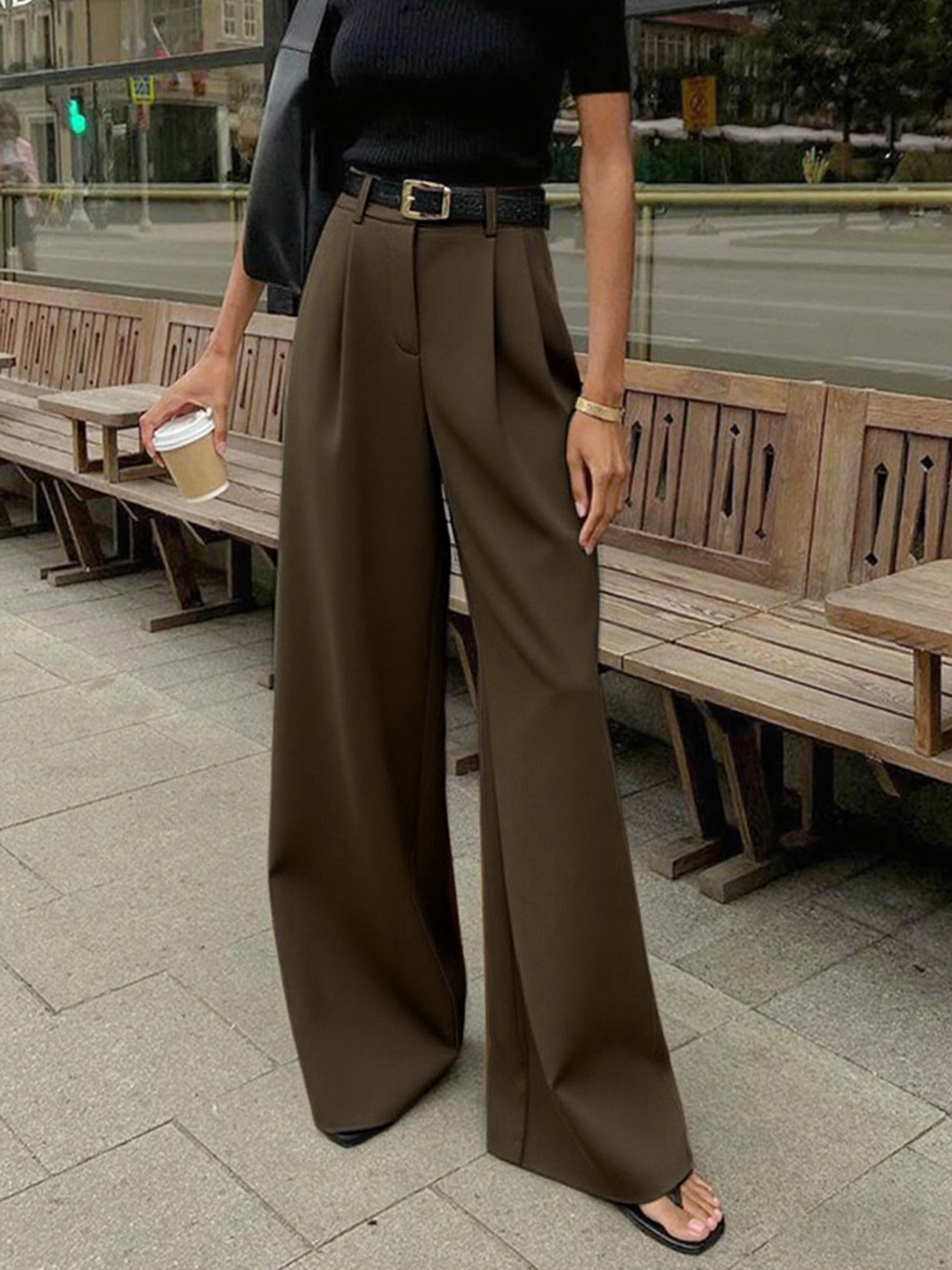Blair | Wide Leg Pants (No Belt)