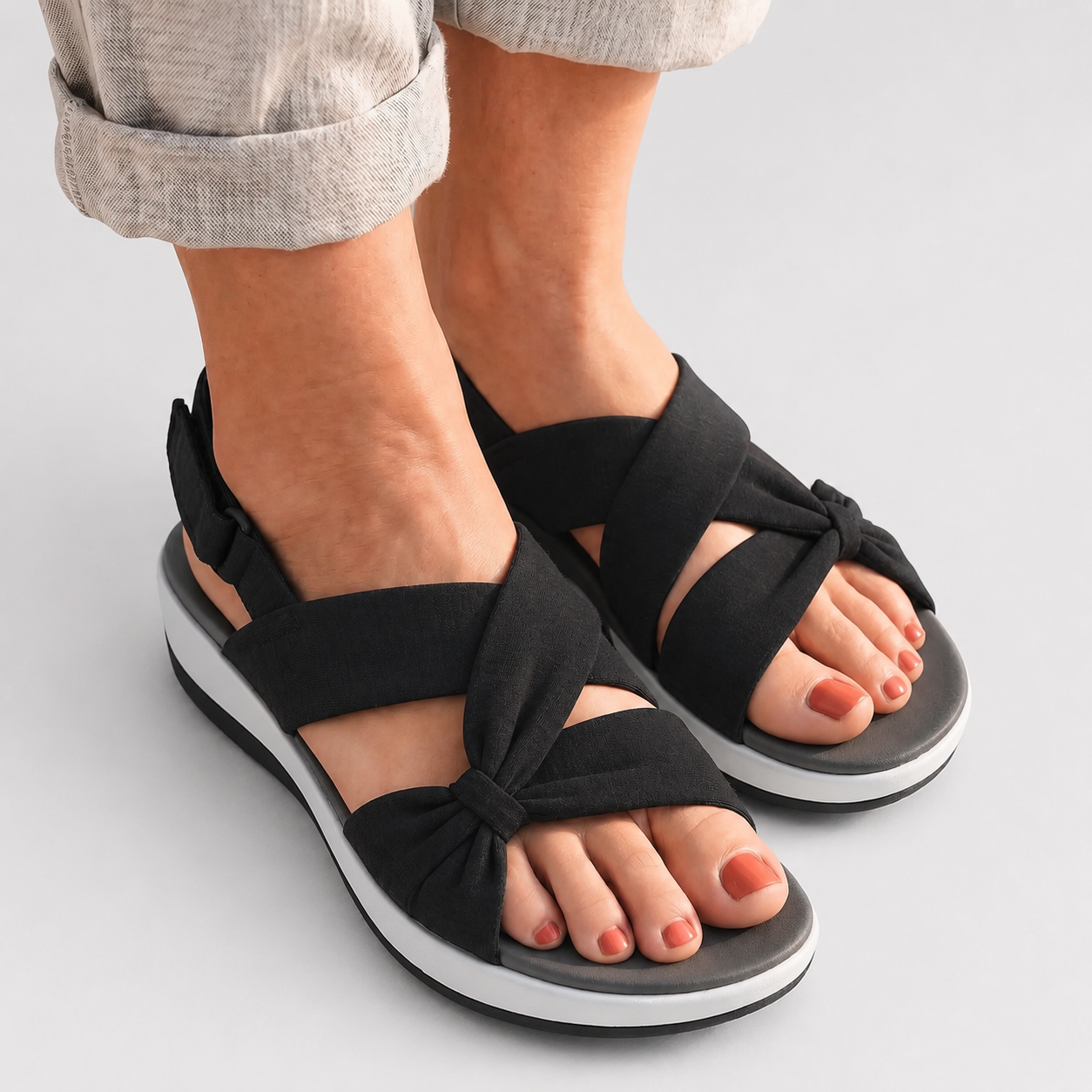 Hélène | Sandales orthopédiques en tissu