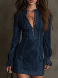 Nova | The Suede-Effect Lace Mini Dress