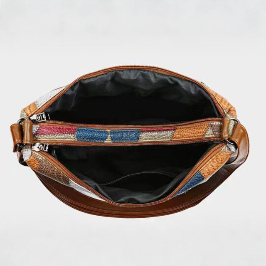 Eveline - Sac À Main En Cuir Véritable Style Mosaïque