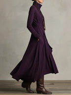 Seraphina | Asymmetrical Pleated Turtleneck Maxi Dress