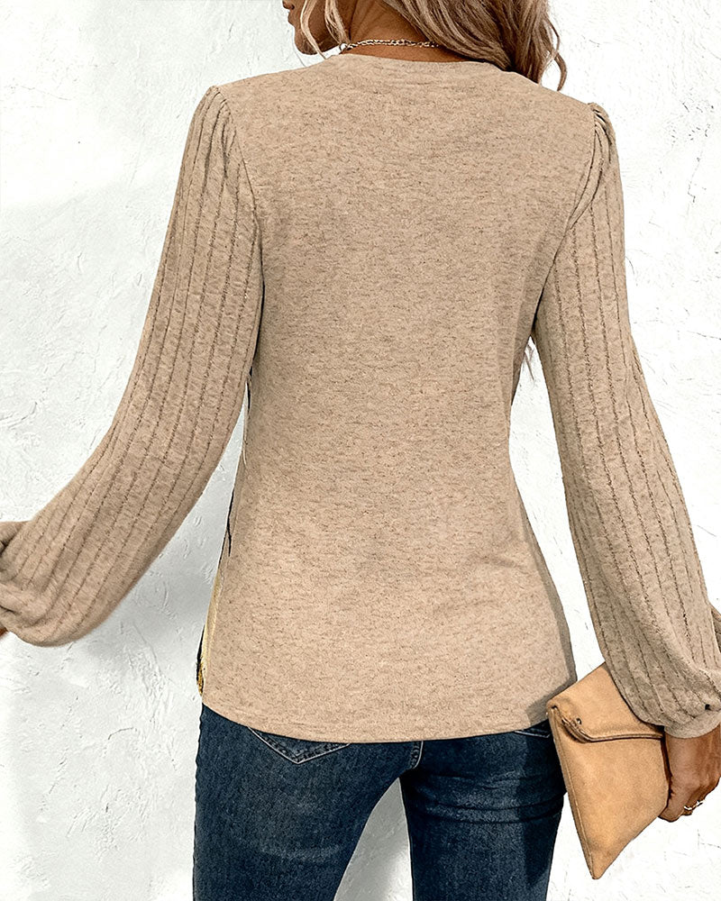 Odette - Blouse Rayée Élégante Avec Manches Lanternes Bouffantes