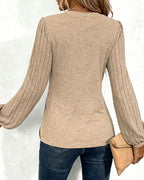 Odette - Blouse Rayée Élégante Avec Manches Lanternes Bouffantes