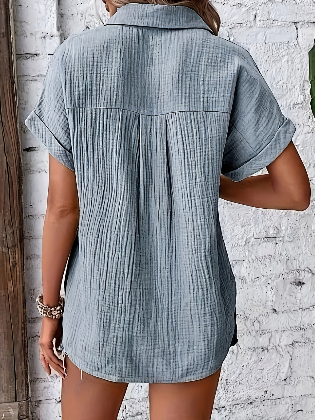 Emery | Blouse d'été texturée à boutons