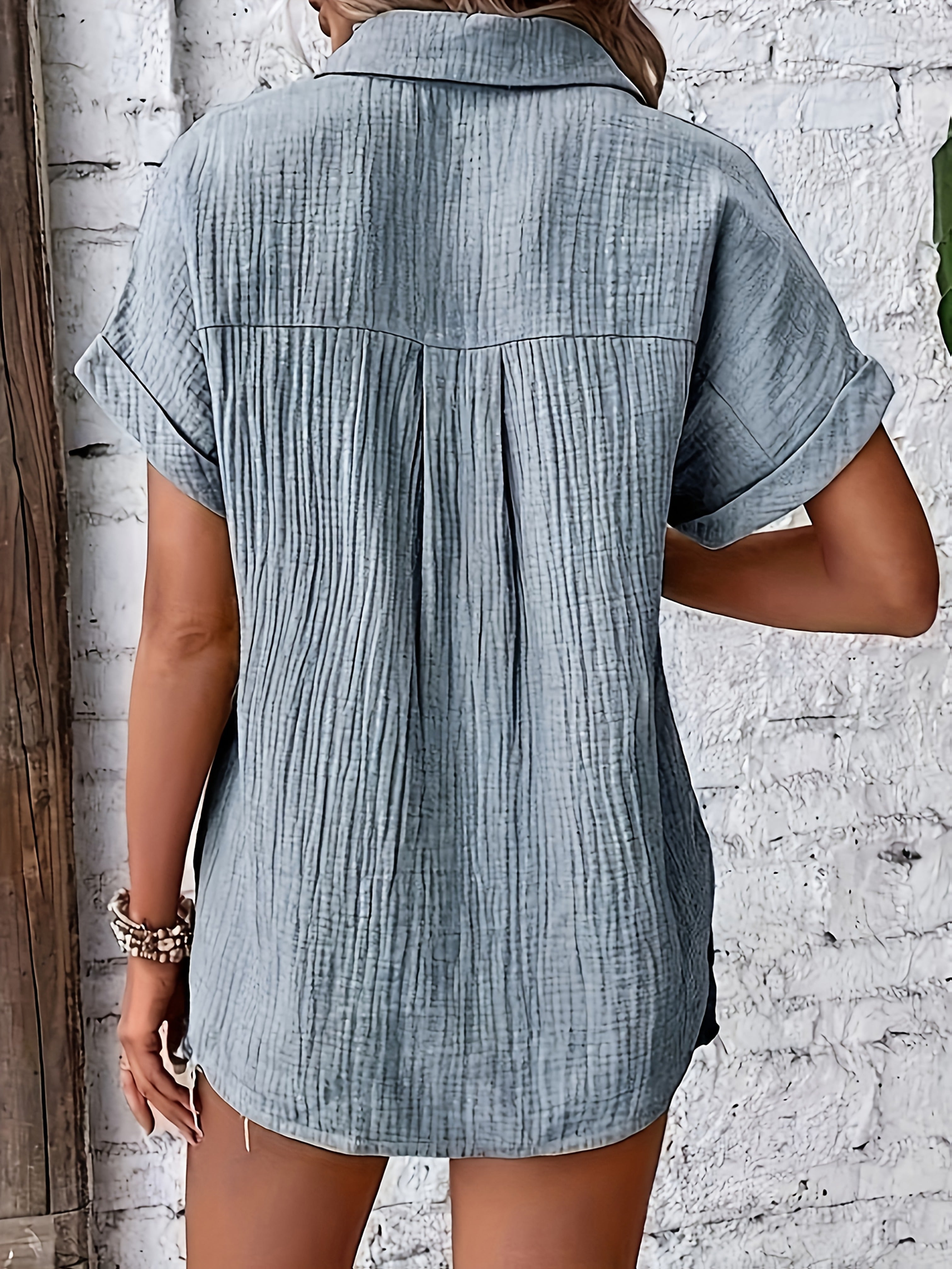 Emery | Blouse d'été texturée à boutons