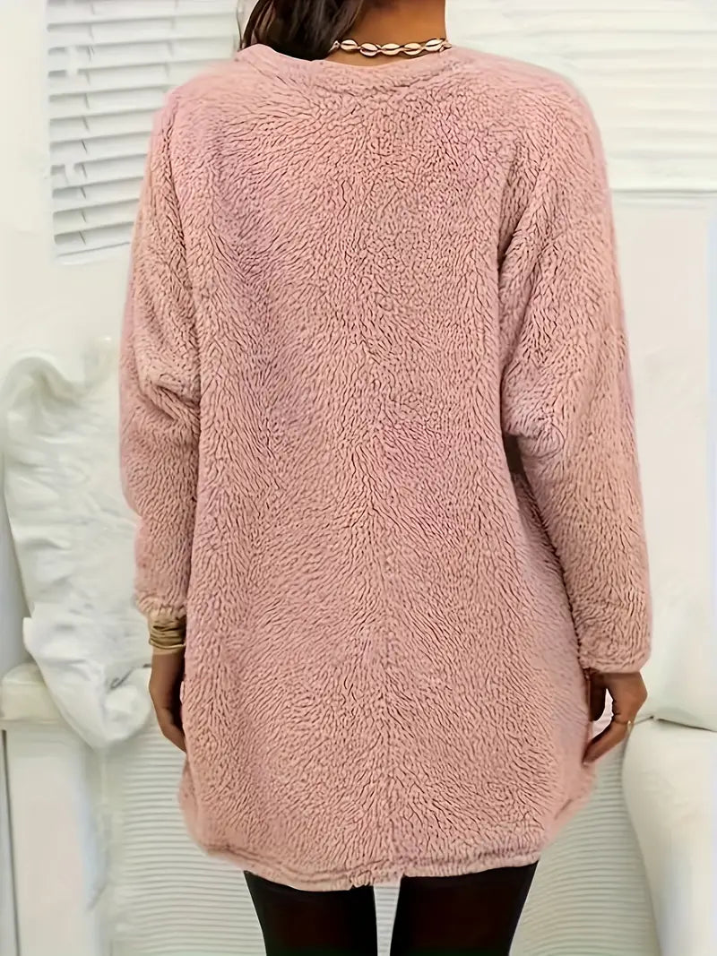 Édith - Sweatshirt Polaire Cœur Coloré avec Poches
