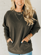 Yvonne - Pull Chic avec Poches Côtelées pour Femmes