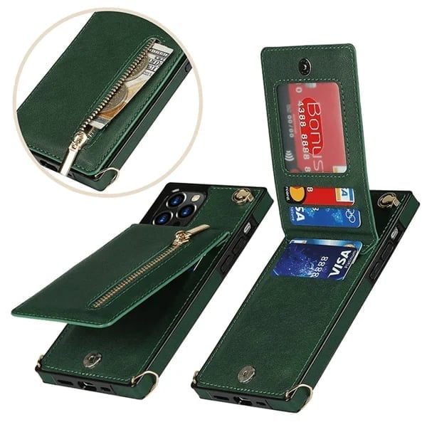Roseline - Coque iPhone avec cordon et porte-cartes