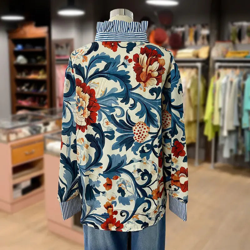 SERENITY™ - Blouse imprimée à fleurs vintage chic