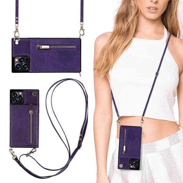 Roseline - Coque iPhone avec cordon et porte-cartes