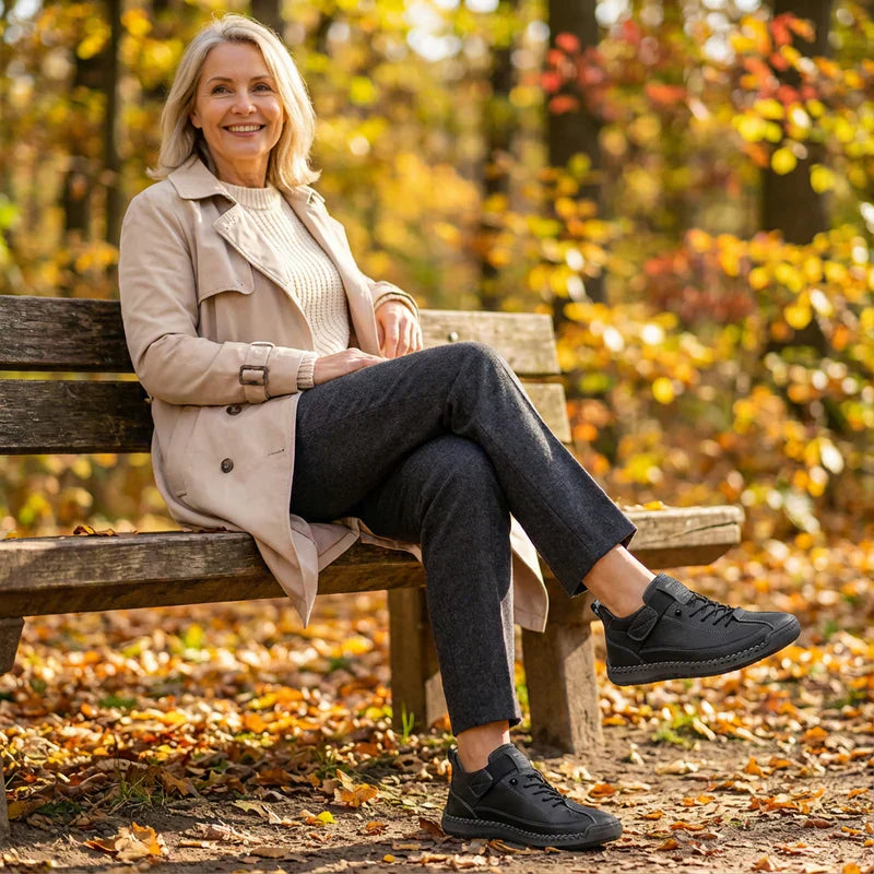 Gisela - Chaussures orthopédiques confortables à effet cuir
