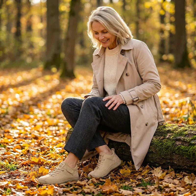 Gisela - Chaussures orthopédiques confortables à effet cuir