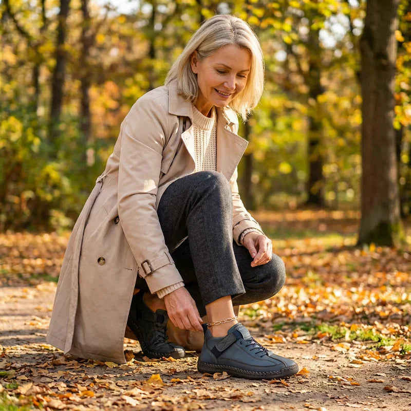 Gisela - Chaussures orthopédiques confortables à effet cuir