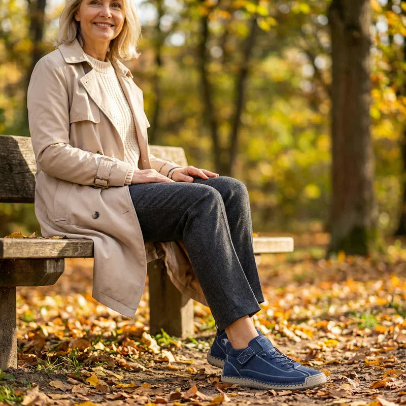 Gisela - Chaussures orthopédiques confortables à effet cuir