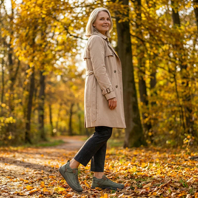 Gisela - Chaussures orthopédiques confortables à effet cuir