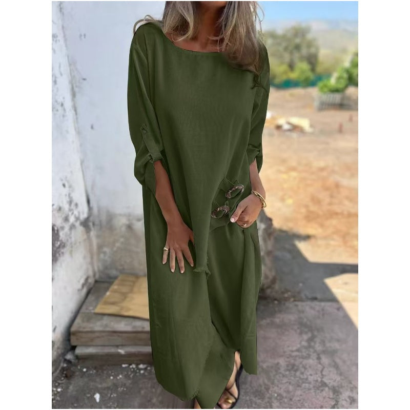 Avory | New Cotton-Linen Dress + Pants - Comfortable Two-Piece Set