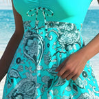 Gaétane - Maillot de bain robe femme gainante avec short intégré élégant