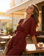 Margaux | Combinaison élégante à jambes large